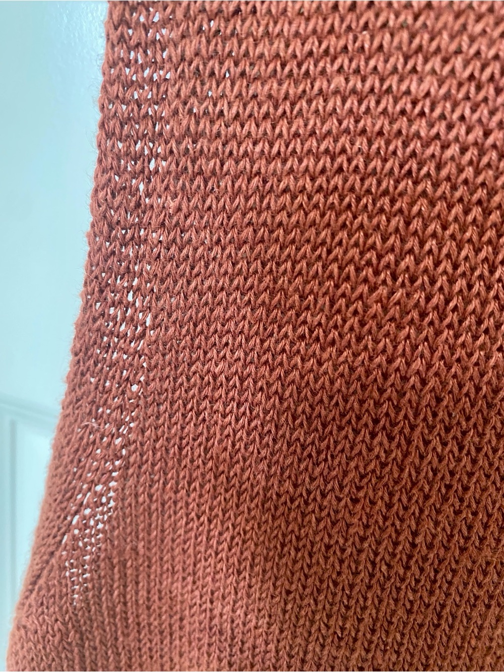 Poetry Sleeveless Delave Linen Knit top Vest Brown Chili size 10 EUC - Picture 7 of 16